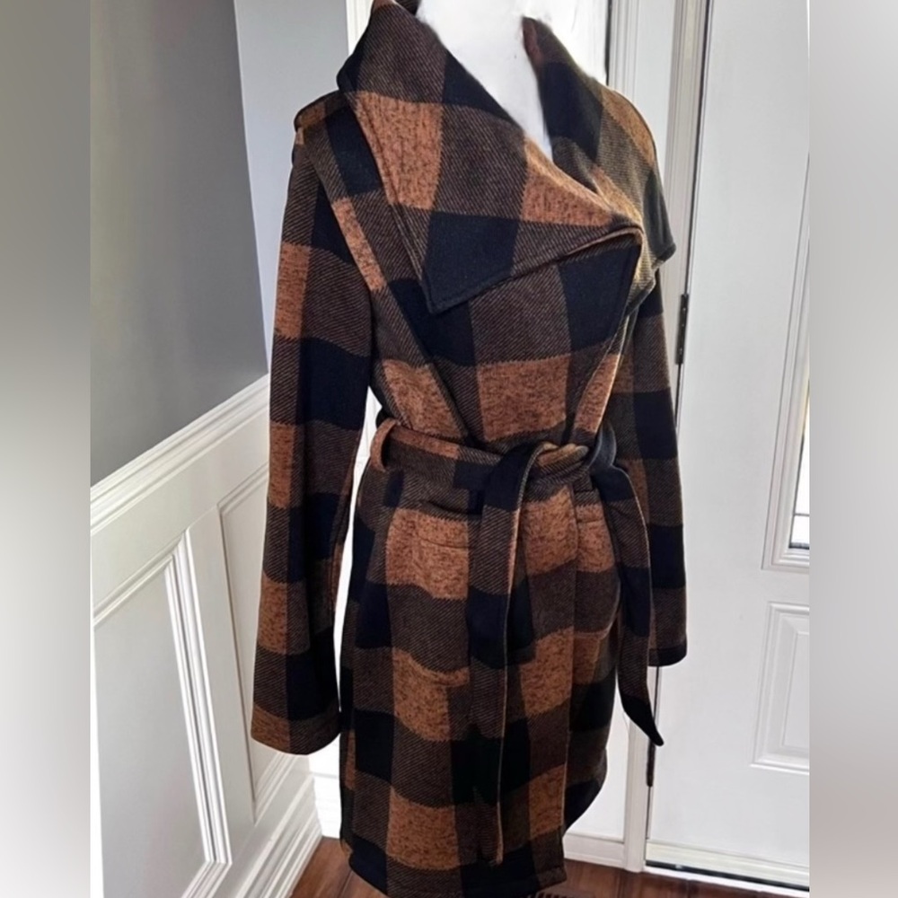 New Steve Madden Peacoat/Waterfall Trench Coat with Oversized Collar SIZE MEDIUM